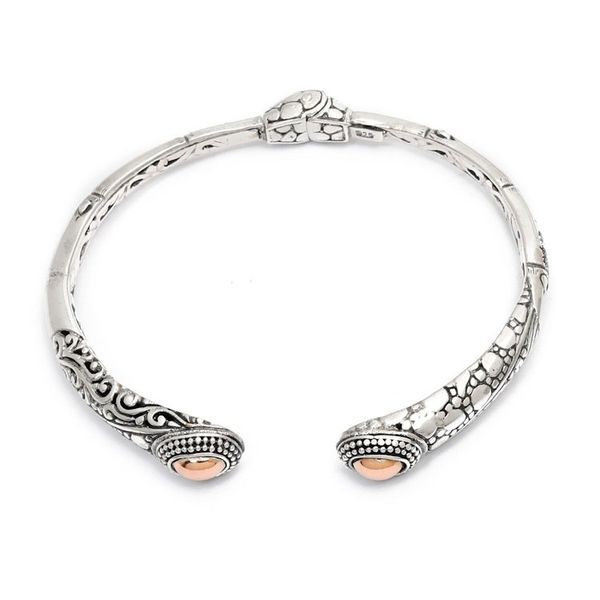 Alternate image for Traditional 18k Gold-Accented Sterling Silver Cuff Bracelet Sparkling Bamboo