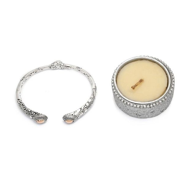 Alternate image for Traditional 18k Gold-Accented Sterling Silver Cuff Bracelet Sparkling Bamboo