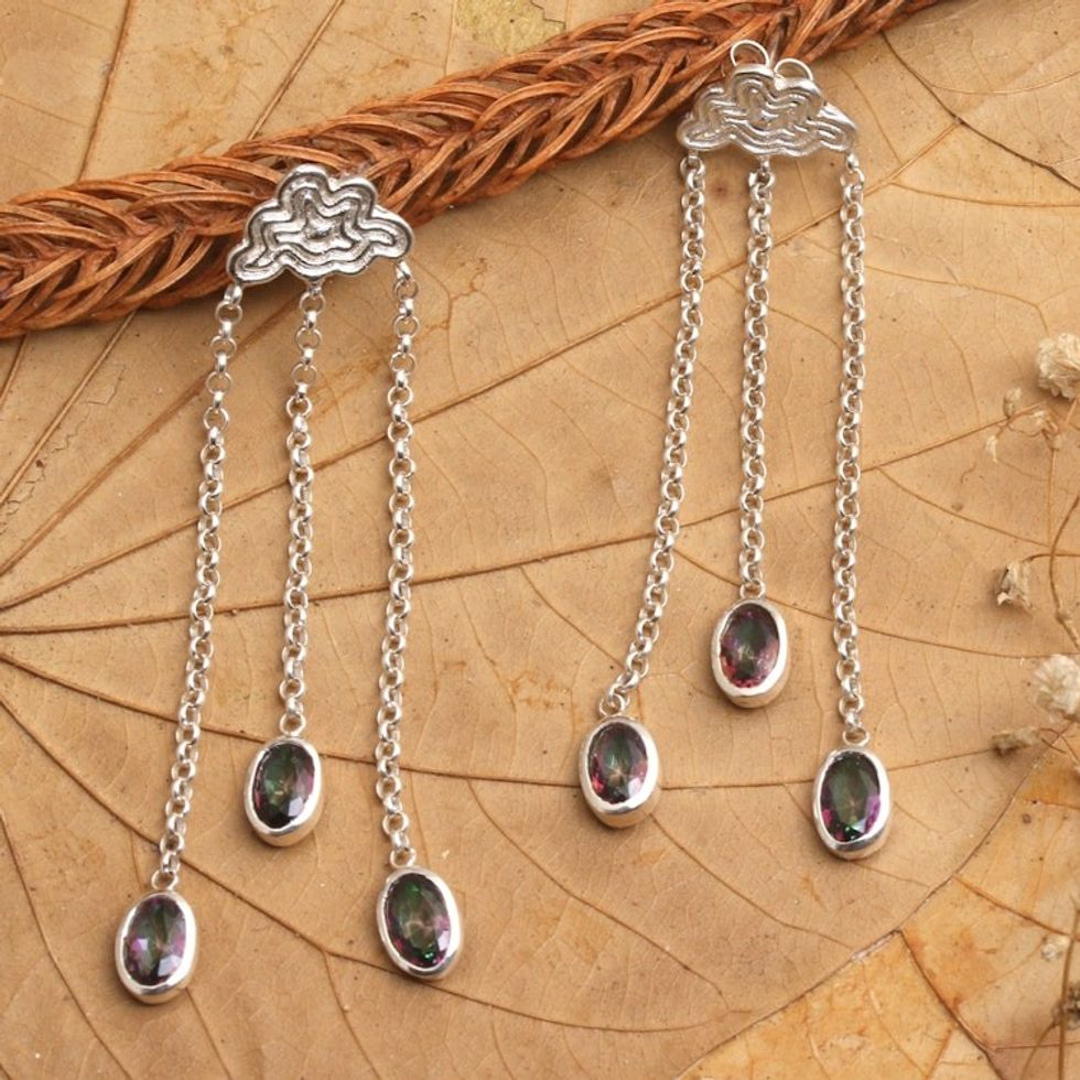 Sterling Silver Waterfall Earrings with Cubic Zirconia Stone 'Sparkle with Me'