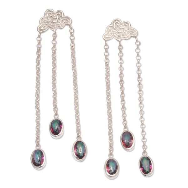 Alternate image for Sterling Silver Waterfall Earrings with Cubic Zirconia Stone Sparkle with Me