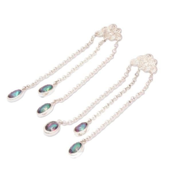 Alternate image for Sterling Silver Waterfall Earrings with Cubic Zirconia Stone Sparkle with Me