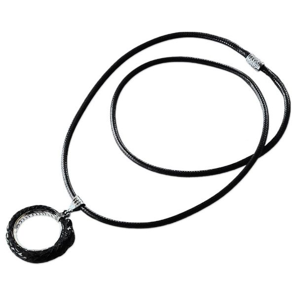 Alternate image for Snake-Themed Black Sterling Silver Pendant Necklace Viper Realm