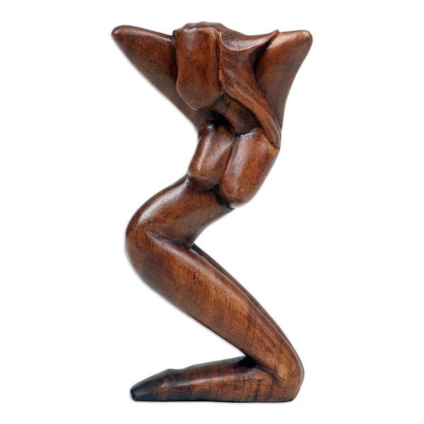 Alternate image for Hand-Carved Suar Wood Sculpture of a Dancing Woman Show My Beauty