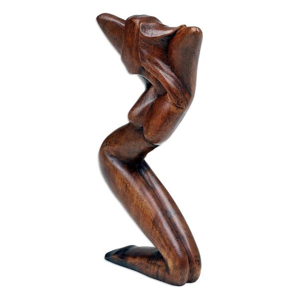 Alternate image for Hand-Carved Suar Wood Sculpture of a Dancing Woman Show My Beauty