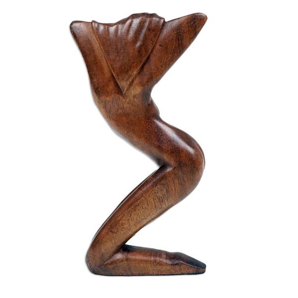 Alternate image for Hand-Carved Suar Wood Sculpture of a Dancing Woman Show My Beauty