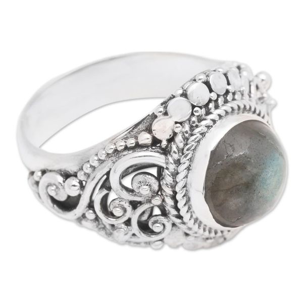 Alternate image for Traditional Natural Labradorite Cocktail Ring from Bali Majestic Transformation