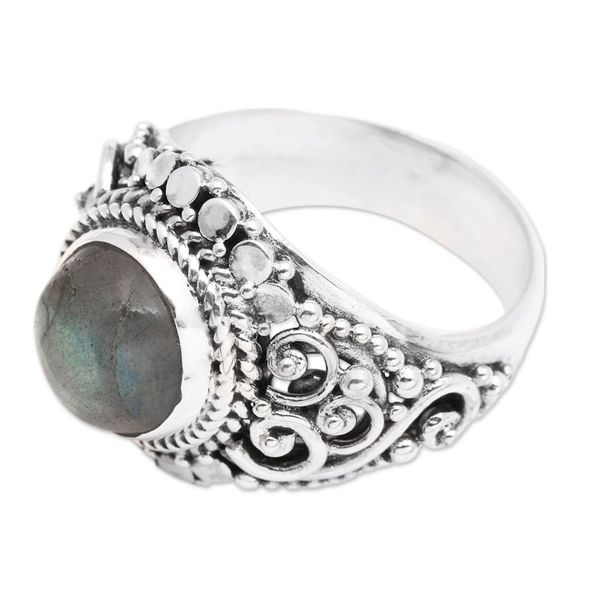 Alternate image for Traditional Natural Labradorite Cocktail Ring from Bali Majestic Transformation