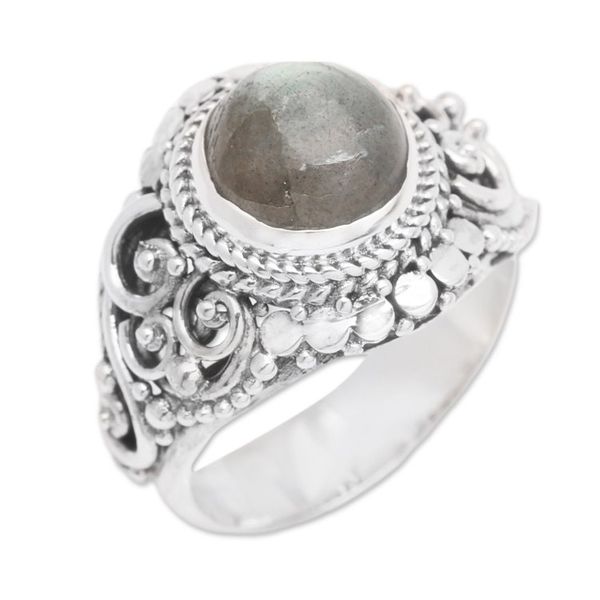 Alternate image for Traditional Natural Labradorite Cocktail Ring from Bali Majestic Transformation
