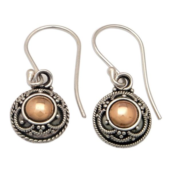 Alternate image for 18k Gold-Accented Dangle Earrings Crafted in Bali Spring Gold