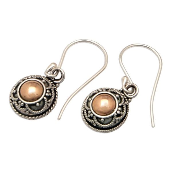 Alternate image for 18k Gold-Accented Dangle Earrings Crafted in Bali Spring Gold