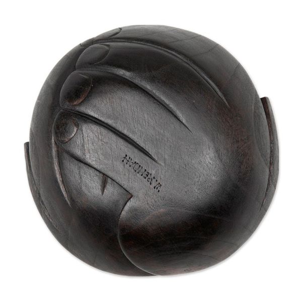 Alternate image for Hand-Carved Black Hand-Shaped Suar Wood Catchall Receiving Hands