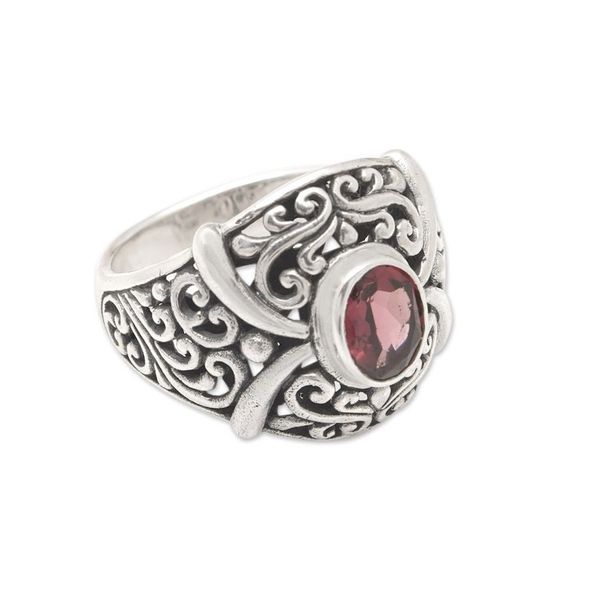Alternate image for Traditional Domed Cocktail Ring with One-Carat Garnet Gem Perseverance Temple