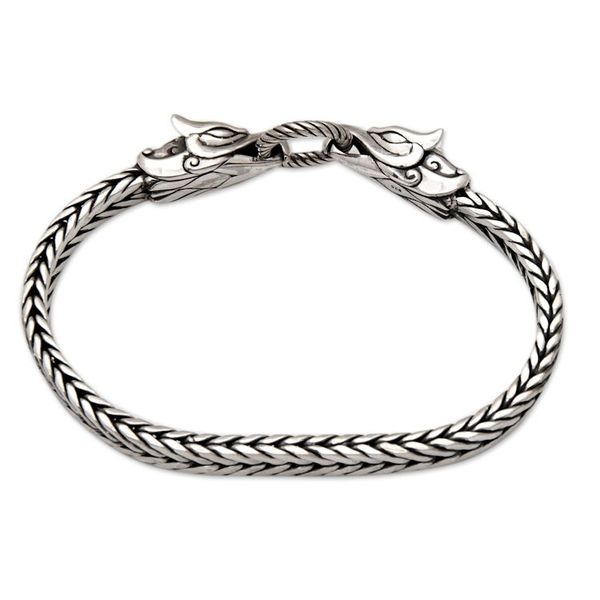 Alternate image for Polished Sterling Silver Eagle Pendant Bracelet from Bali Eagle Battle