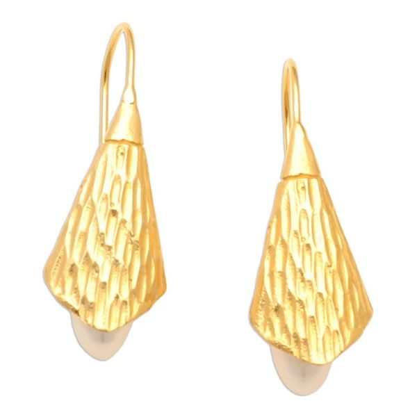 Alternate image for 18k Gold-Plated Drop Earrings with White Cultured Pearls Lanterns of Life