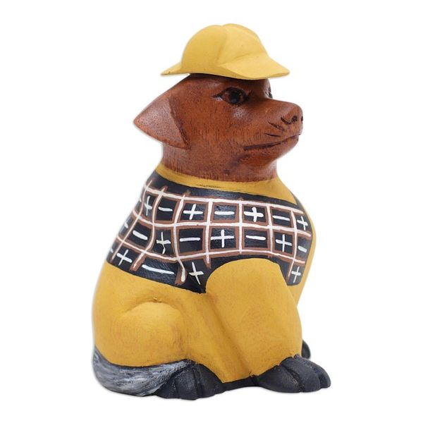 Alternate image for Hand-Painted Detective Dachshund Suar Wood Figurine Detective Dachshund