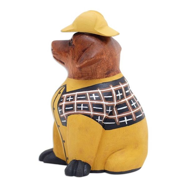 Alternate image for Hand-Painted Detective Dachshund Suar Wood Figurine Detective Dachshund