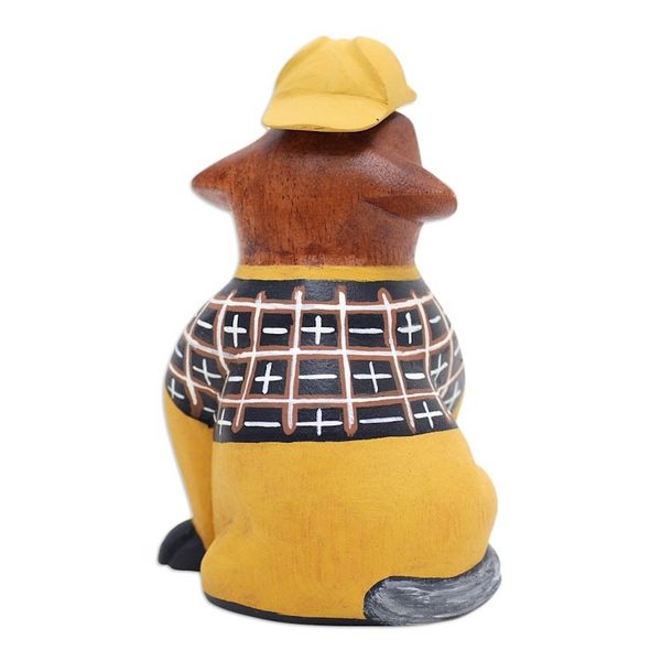 Alternate image for Hand-Painted Detective Dachshund Suar Wood Figurine Detective Dachshund