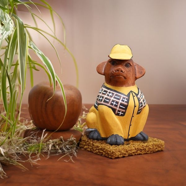 Alternate image for Hand-Painted Detective Dachshund Suar Wood Figurine Detective Dachshund