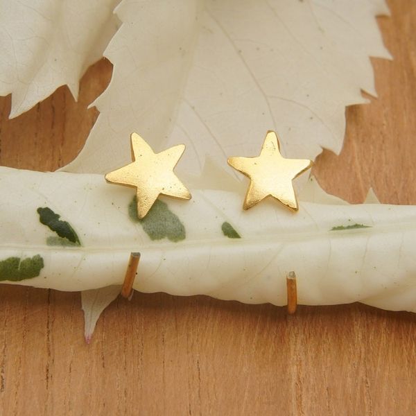 Alternate image for Minimalist Star-Shaped 22k Gold-Plated Brass Ear Cuffs Divinity
