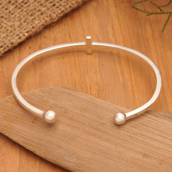 Alternate image for High Polished Sterling Silver Cuff Bracelet from Bali Modern Globe-Trotting