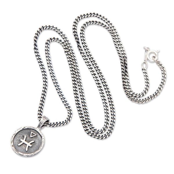 Alternate image for Sterling Silver Necklace with Pisces Zodiac Sign Pendant Pisces Charm
