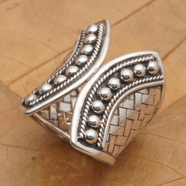 Alternate image for Classic Polished Sterling Silver Cocktail Ring from Bali Classically United