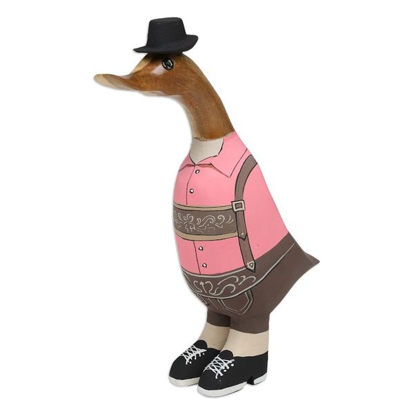 Alternate image for Handcrafted Bamboo Root and Teak Wood Bavarian Duck Figurine Mister Duck in October