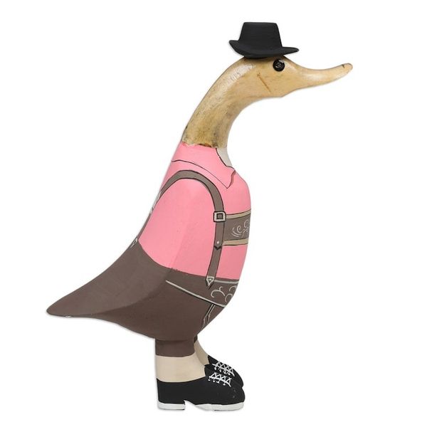 Alternate image for Handcrafted Bamboo Root and Teak Wood Bavarian Duck Figurine Mister Duck in October
