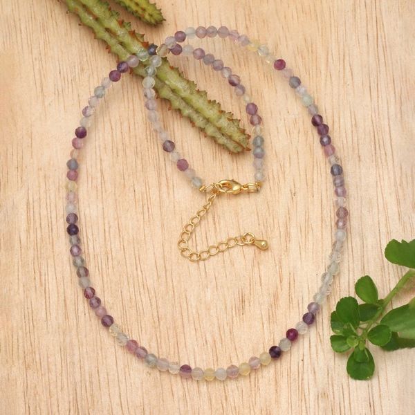 Alternate image for 18k Gold-Accented Fluorite Beaded Necklace from Bali Golden Felicity