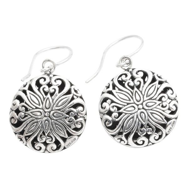 Alternate image for Sterling Silver Dangle Earrings with Amethyst Vine Accents Vibrant Blooms