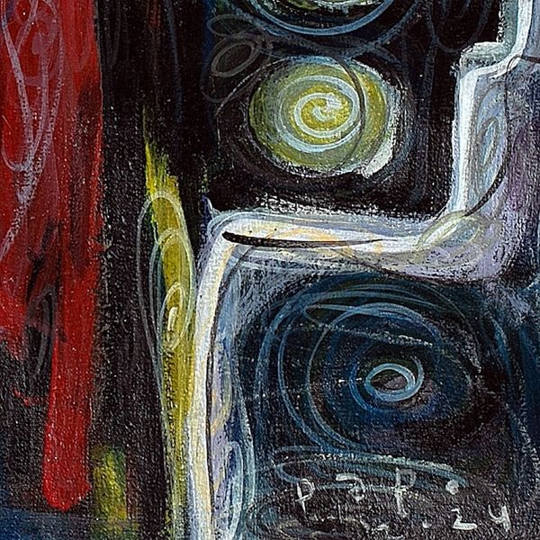 Alternate image for Artisan-Made Expressionist Multicolor Mixed Media Painting The Spirit of Art