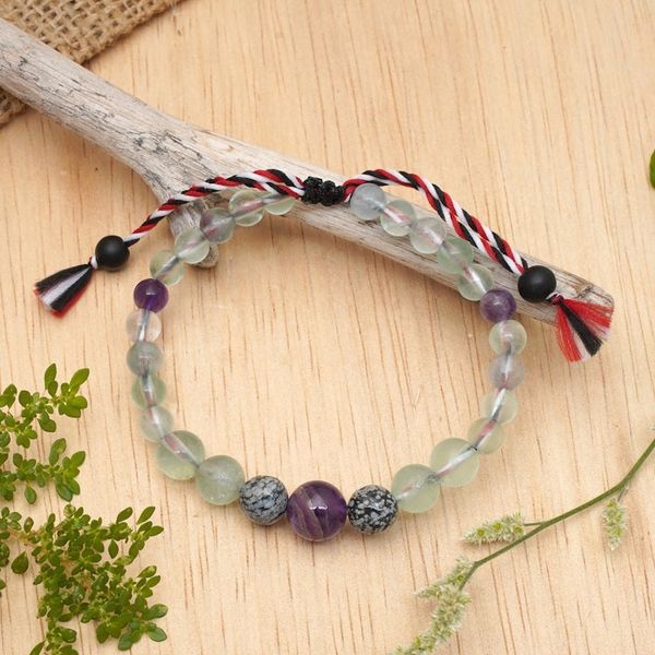 Alternate image for Fluorite Obsidian Amethyst Onyx Yoga Tridatu Mens Bracelet Tridatu Force
