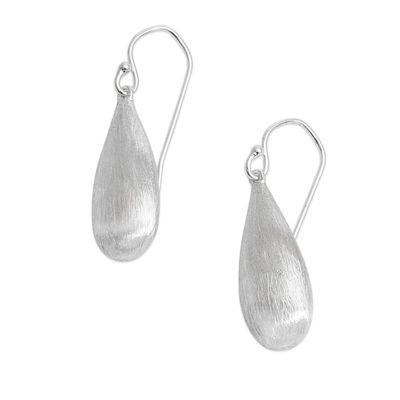 Alternate image for Seed-Shaped Brushed-Satin Sterling Silver Dangle Earrings The Immortal