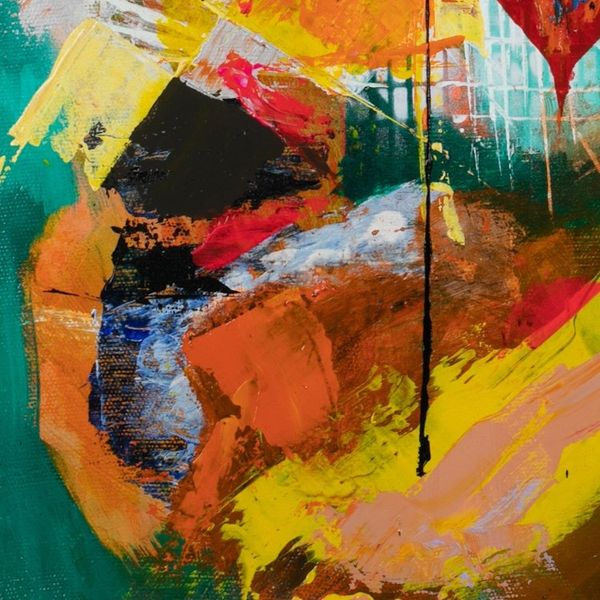 Alternate image for Unstretched Abstract-Themed Acrylic Painting Made in Java Love Your Self