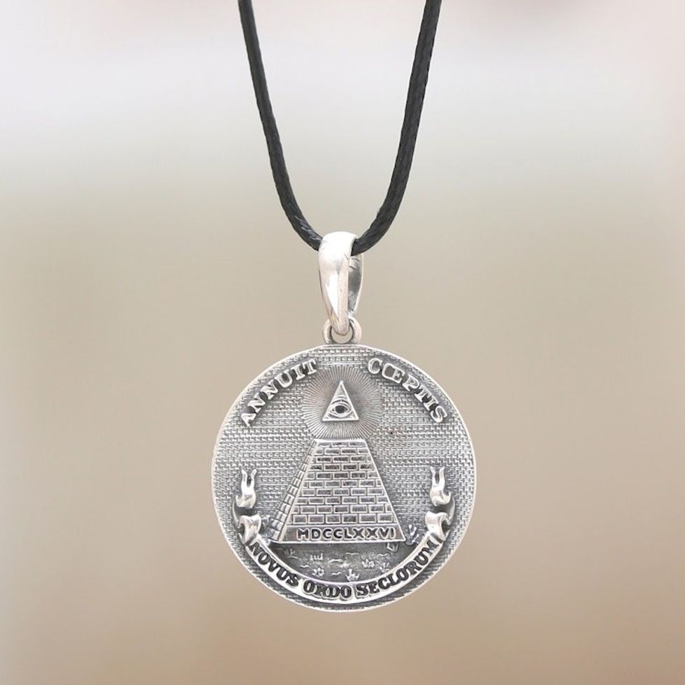 Men's Sterling Silver Eye of Providence Pendant Necklace 'Iconic Eye of Providence'