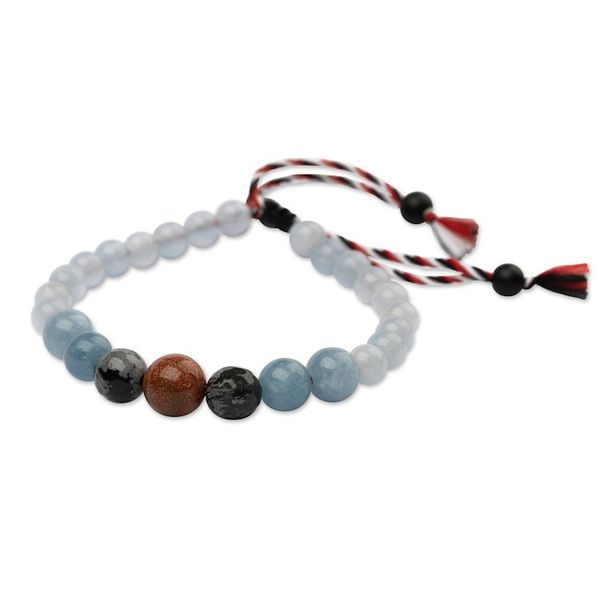 Alternate image for Mens Aquamarine Obsidian Sandstone Onyx Tridatu Bracelet Tridatu Serenity