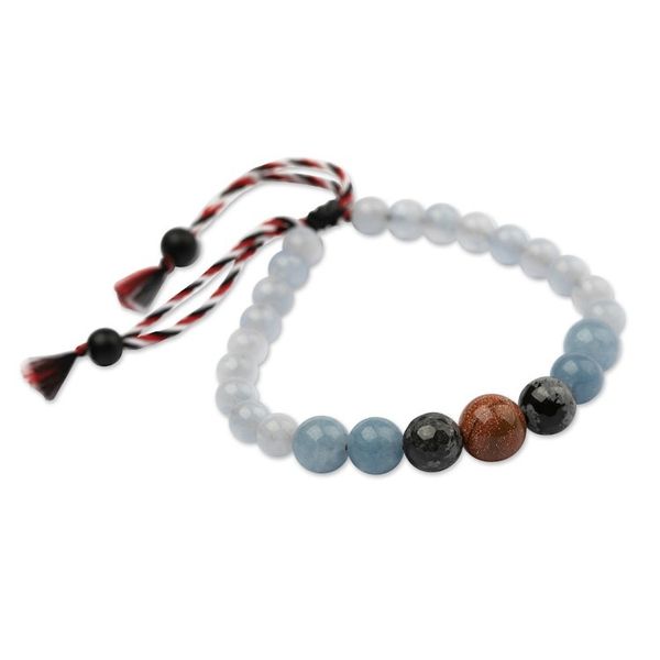 Alternate image for Mens Aquamarine Obsidian Sandstone Onyx Tridatu Bracelet Tridatu Serenity