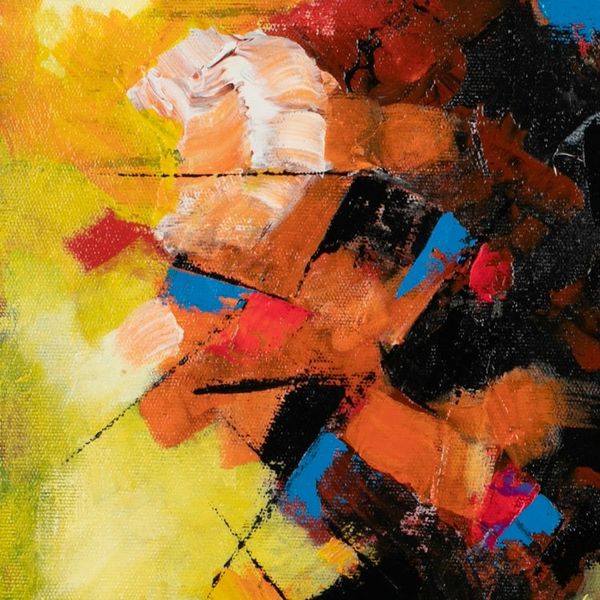 Alternate image for Modern Abstract Colorful Acrylic on Canvas Painting Raining