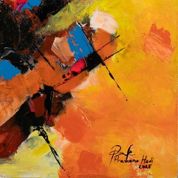 Alternate image for Modern Abstract Colorful Acrylic on Canvas Painting Raining