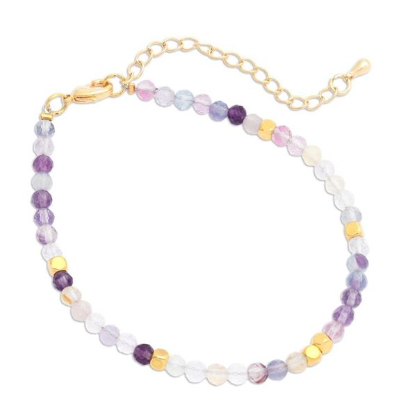 Alternate image for 18k Gold-Accented Brass and Fluorite Beaded Bracelet Enchanted Gold