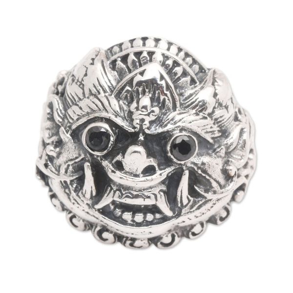 Alternate image for Traditional Genderuwo Cocktail Ring with Black Jewels Night of the Genderuwo
