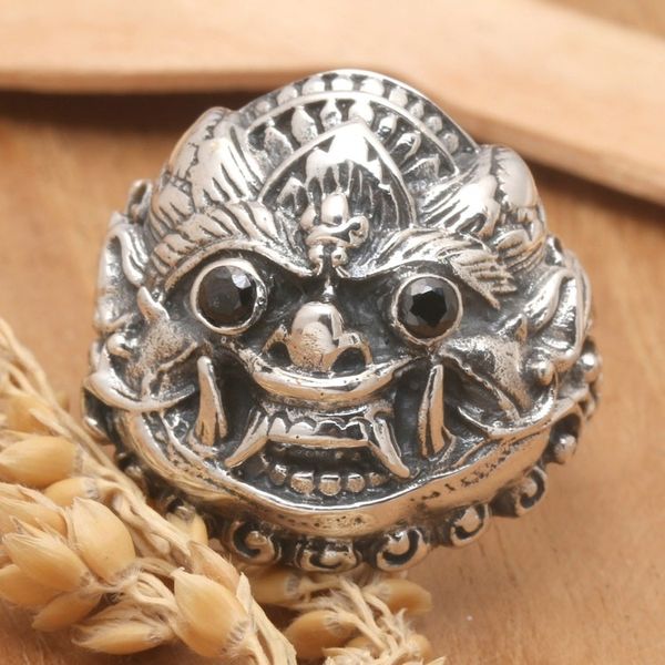 Alternate image for Traditional Genderuwo Cocktail Ring with Black Jewels Night of the Genderuwo