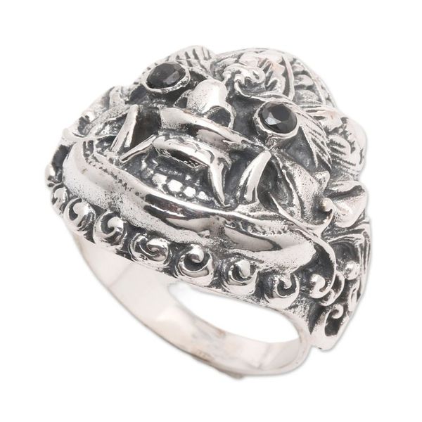 Alternate image for Traditional Genderuwo Cocktail Ring with Black Jewels Night of the Genderuwo