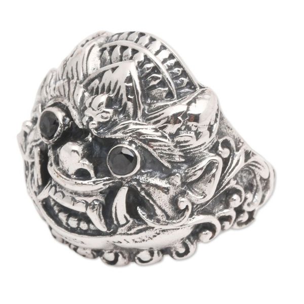 Alternate image for Traditional Genderuwo Cocktail Ring with Black Jewels Night of the Genderuwo