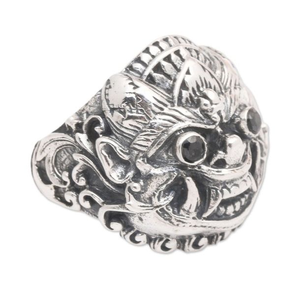 Alternate image for Traditional Genderuwo Cocktail Ring with Black Jewels Night of the Genderuwo