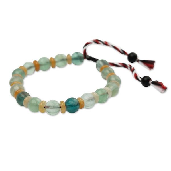 Alternate image for Adjustable Yoga Tridatu Fluorite Onyx Beaded Mens Bracelet Tridatu Tranquility