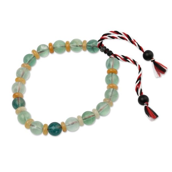 Alternate image for Adjustable Yoga Tridatu Fluorite Onyx Beaded Mens Bracelet Tridatu Tranquility