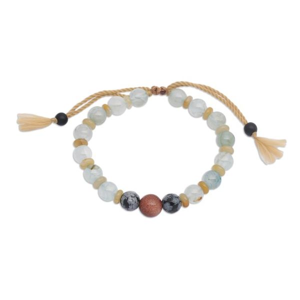 Alternate image for Adjustable Green Multi-Gemstone Beaded Bracelet from Bali Tranquil Waters