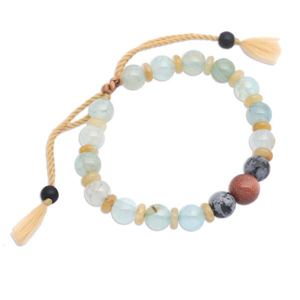 Alternate image for Adjustable Green Multi-Gemstone Beaded Bracelet from Bali Tranquil Waters
