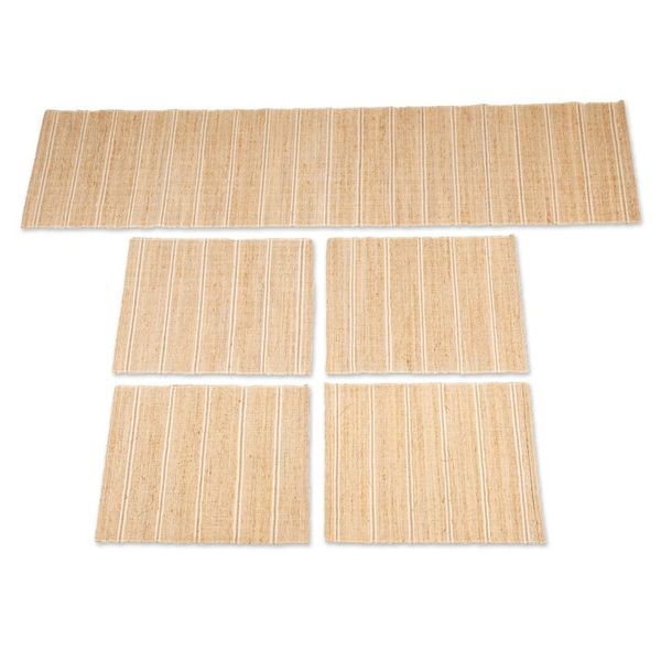 Alternate image for Off-White Cotton Blend Table Runner and Placemats 5 Pieces Off-White Aroma